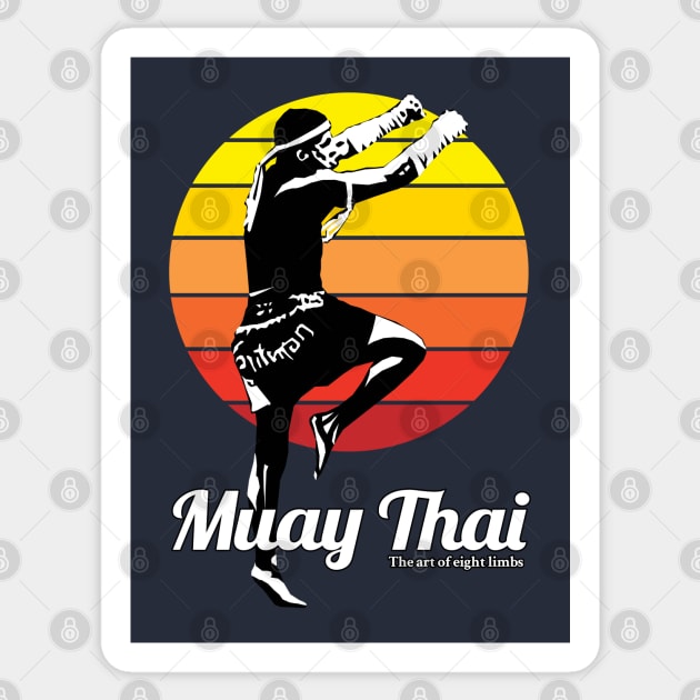 Muay Thai Boran Kickboxing Born to Fight Sticker by KewaleeTee